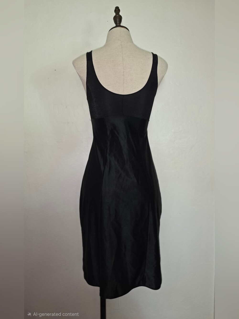 Vintage 1950s 1960s Bosch Black Slip Dress Midi - Picture 9 of 15